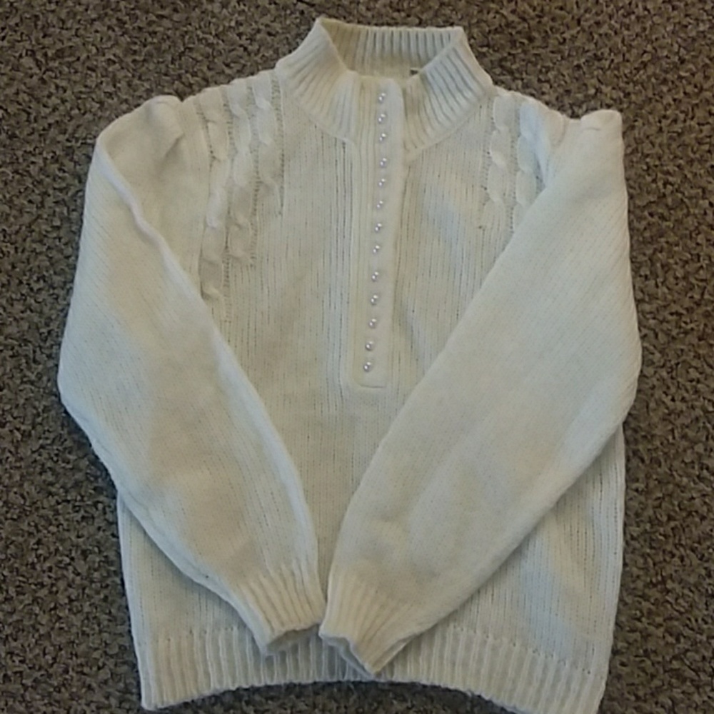 VTG Off White Turtle Neck Large Sweater